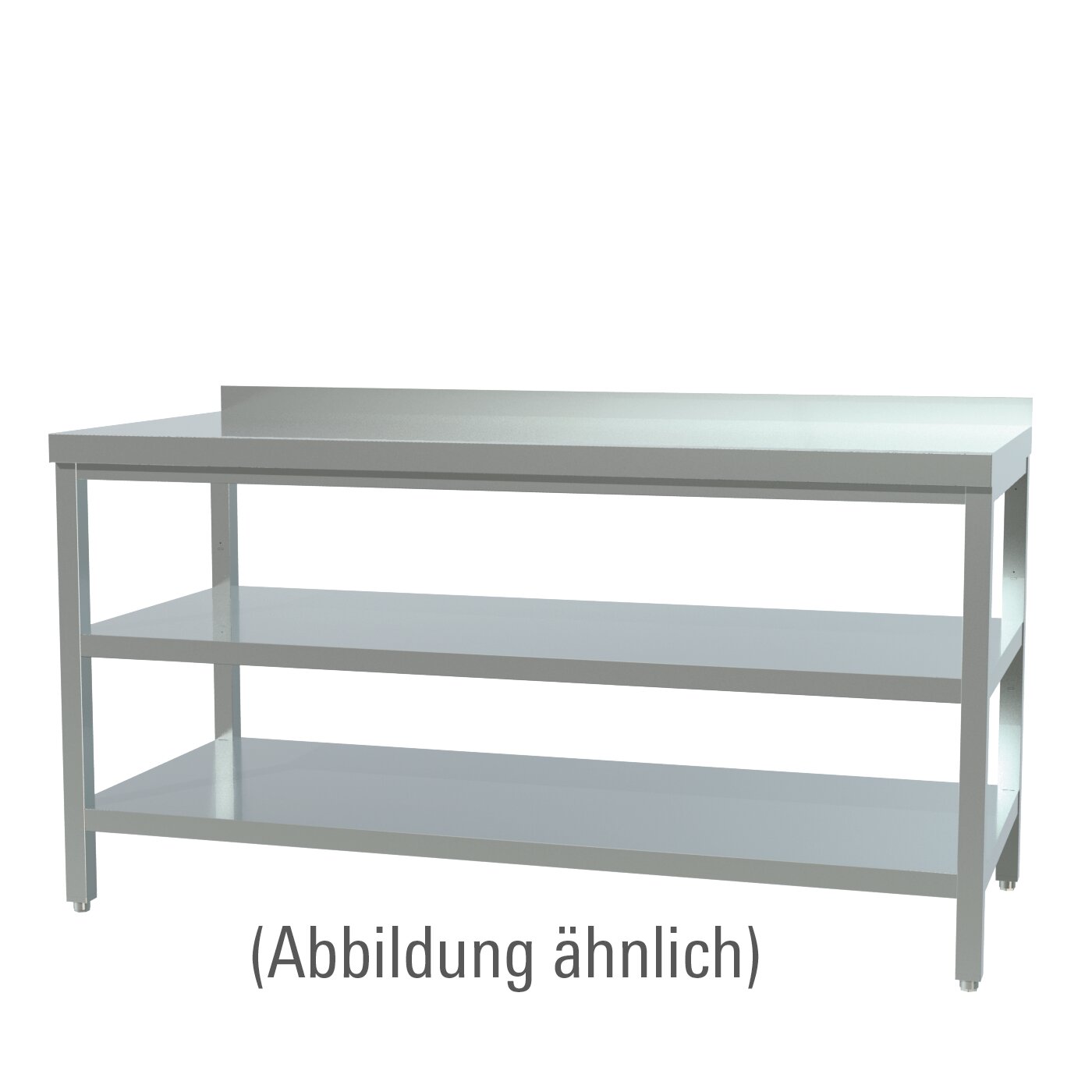 Arbeitstisch verschweißt mit 2 Böden mit 50 mm Aufkantung 2000 x 700 x 850 mm