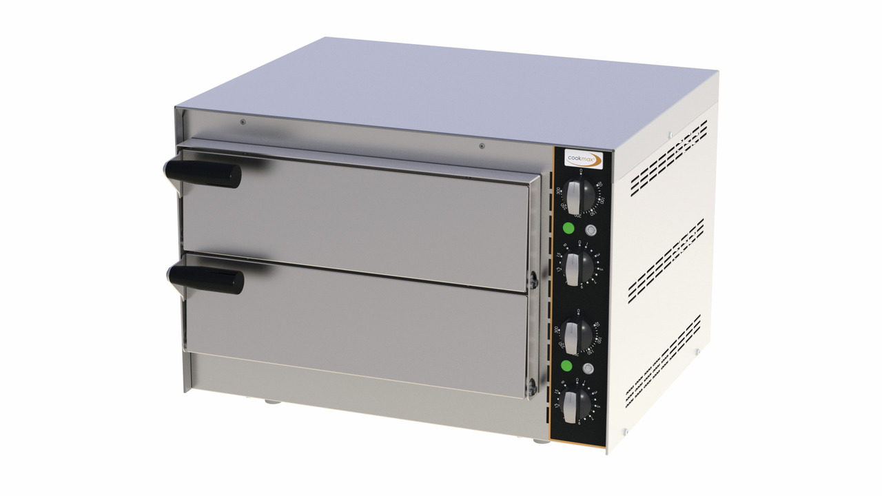 Mini-Pizzaofen, 2 Backkammern für 2 Pizzen ø 350 mm