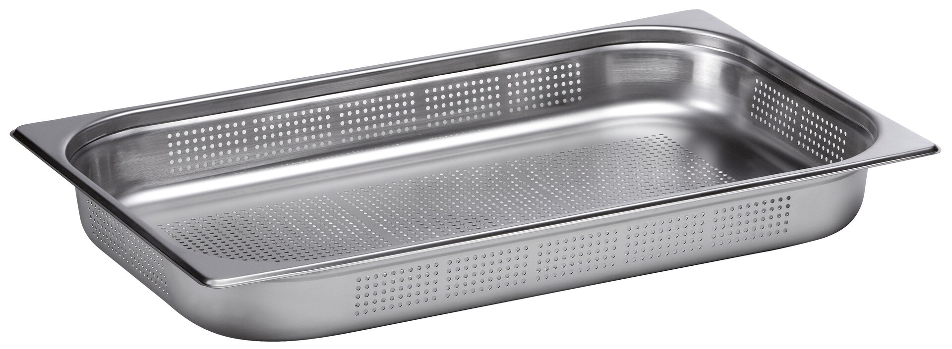 GN-Behälter, gelocht, GN 1/1, 530 x 325 x 100 mm, Edelstahl