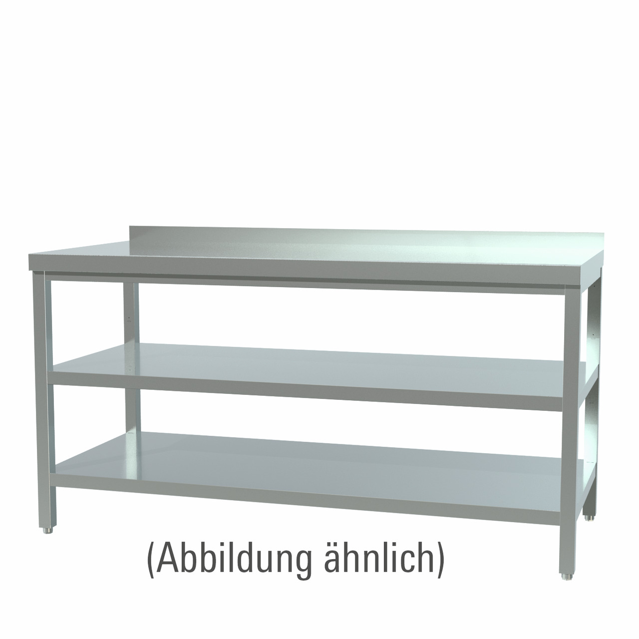 Arbeitstisch verschweißt mit 2 Böden mit 50 mm Aufkantung 1300 x 700 x 850 mm