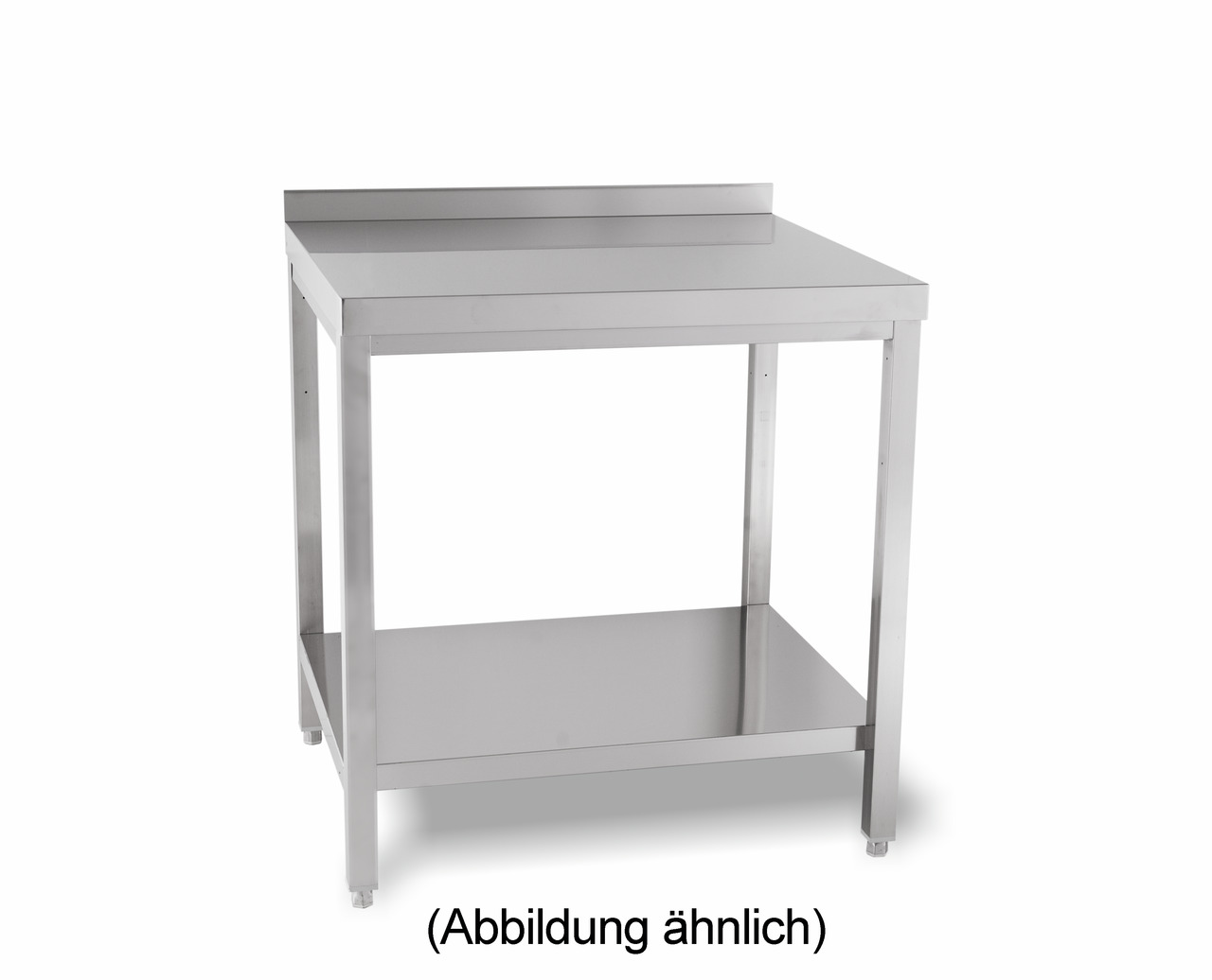 Arbeitstisch verschweißt mit Ablageboden mit Aufkantung 600 x 700 x 850 mm