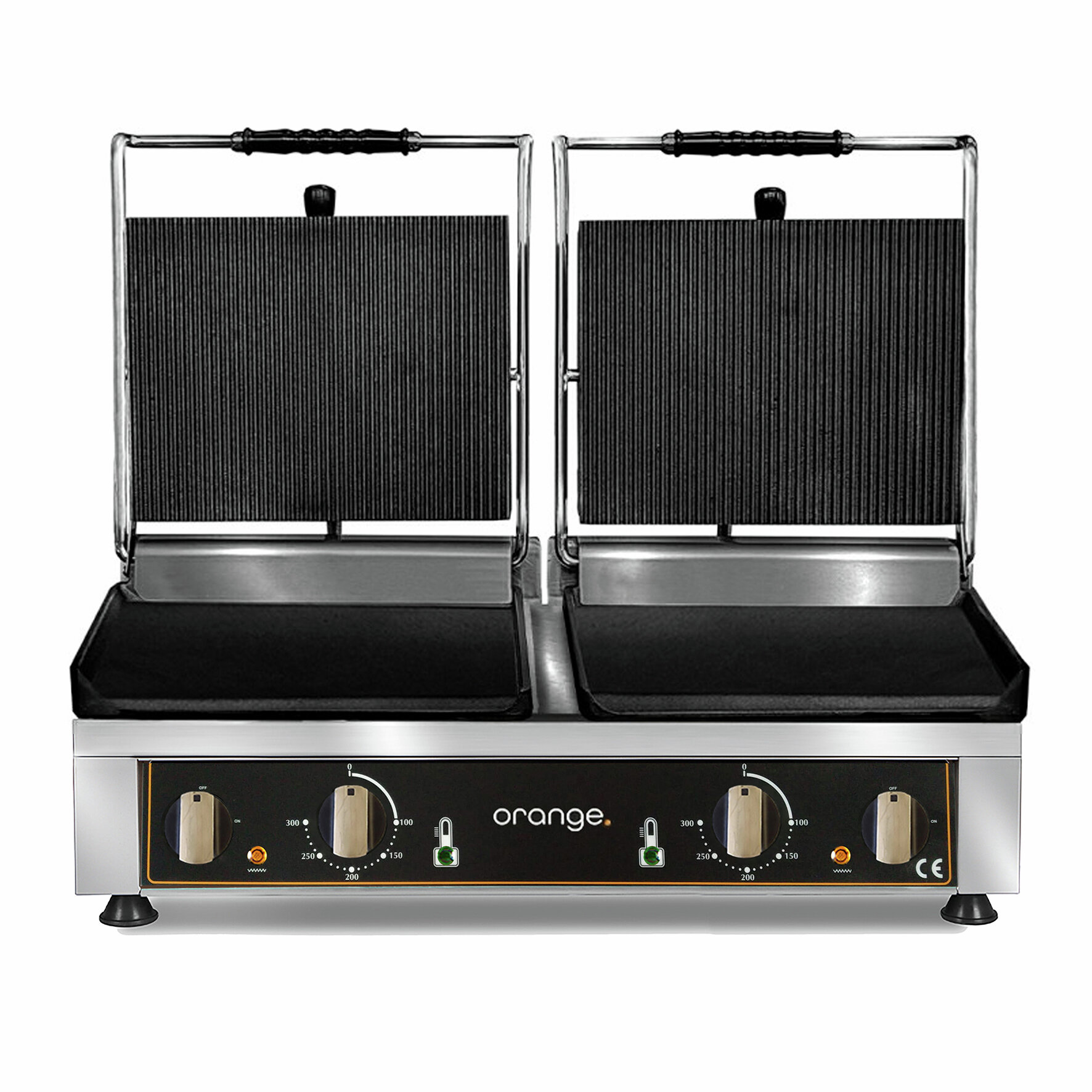 Doppel-Kontaktgrill oben gerillt, unten glatt