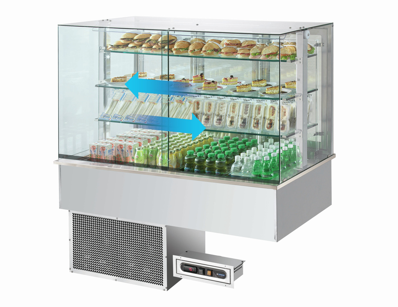 Büfett-Element Bain-Marie Wanne 1494 mm GN 4/1 Vollverkleidung RAL/Edelstahl