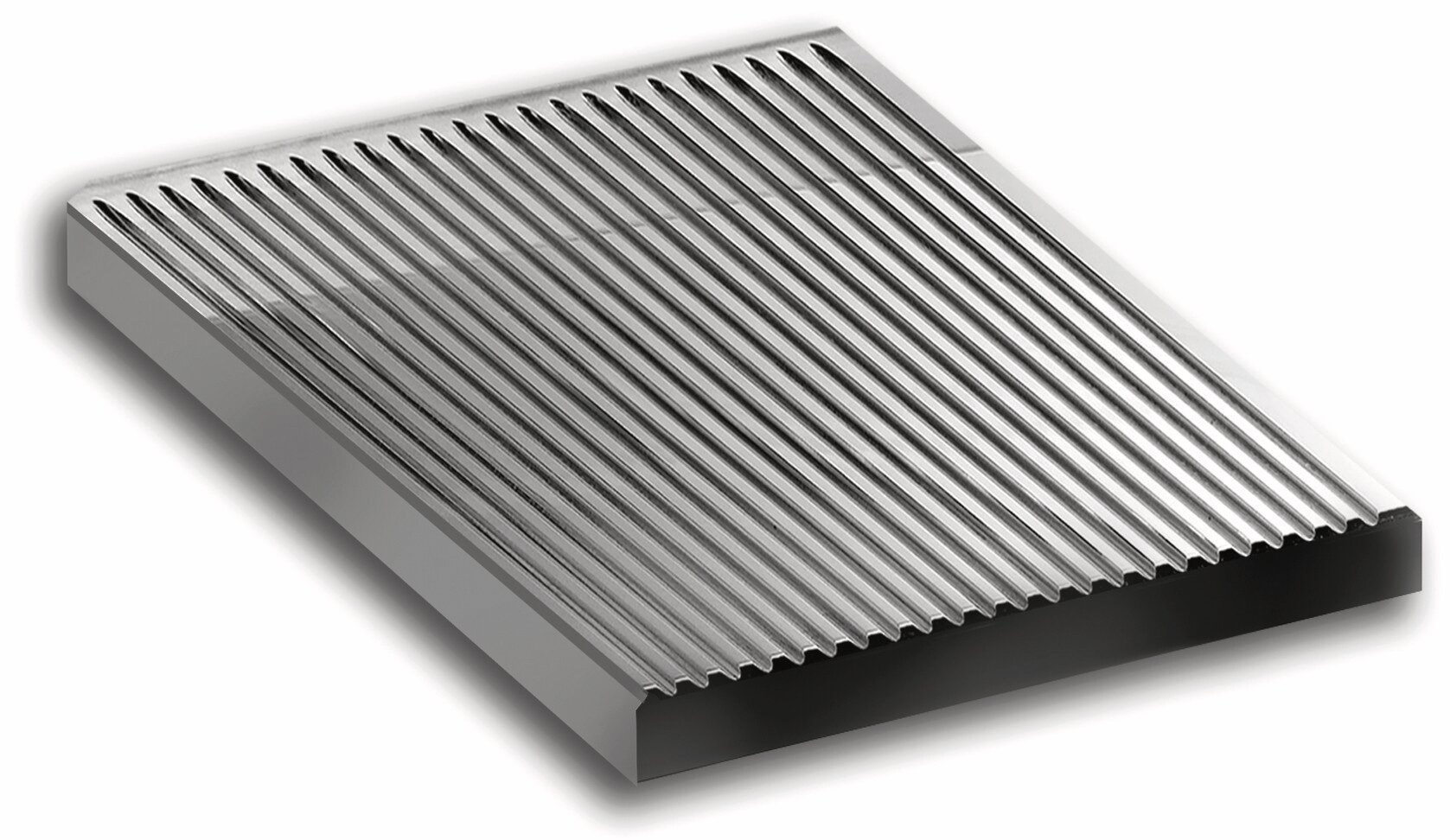 Bratplatte gerillt, über Gasherd 1 Brenner