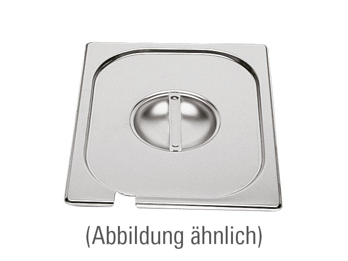GN-Deckel, GN 1/1, 530 x 325 mm, mit Löffelausschnitt, Edelstahl