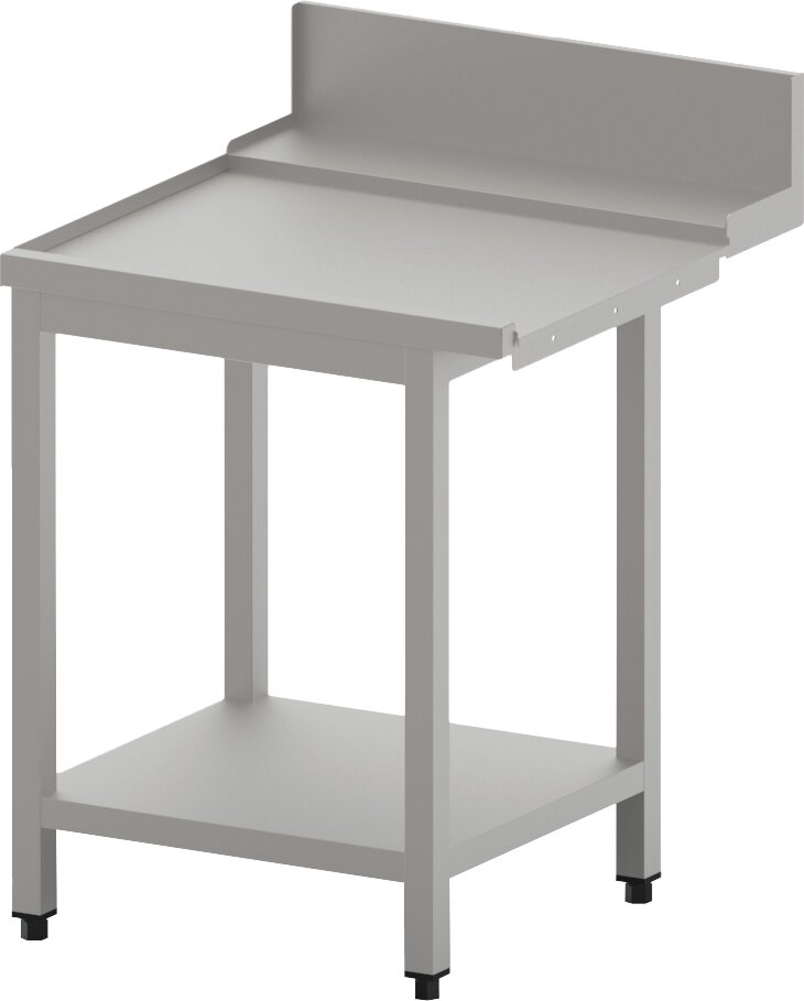 Ablauftisch links mit Ablagebord und Spritzblech, 1100 mm