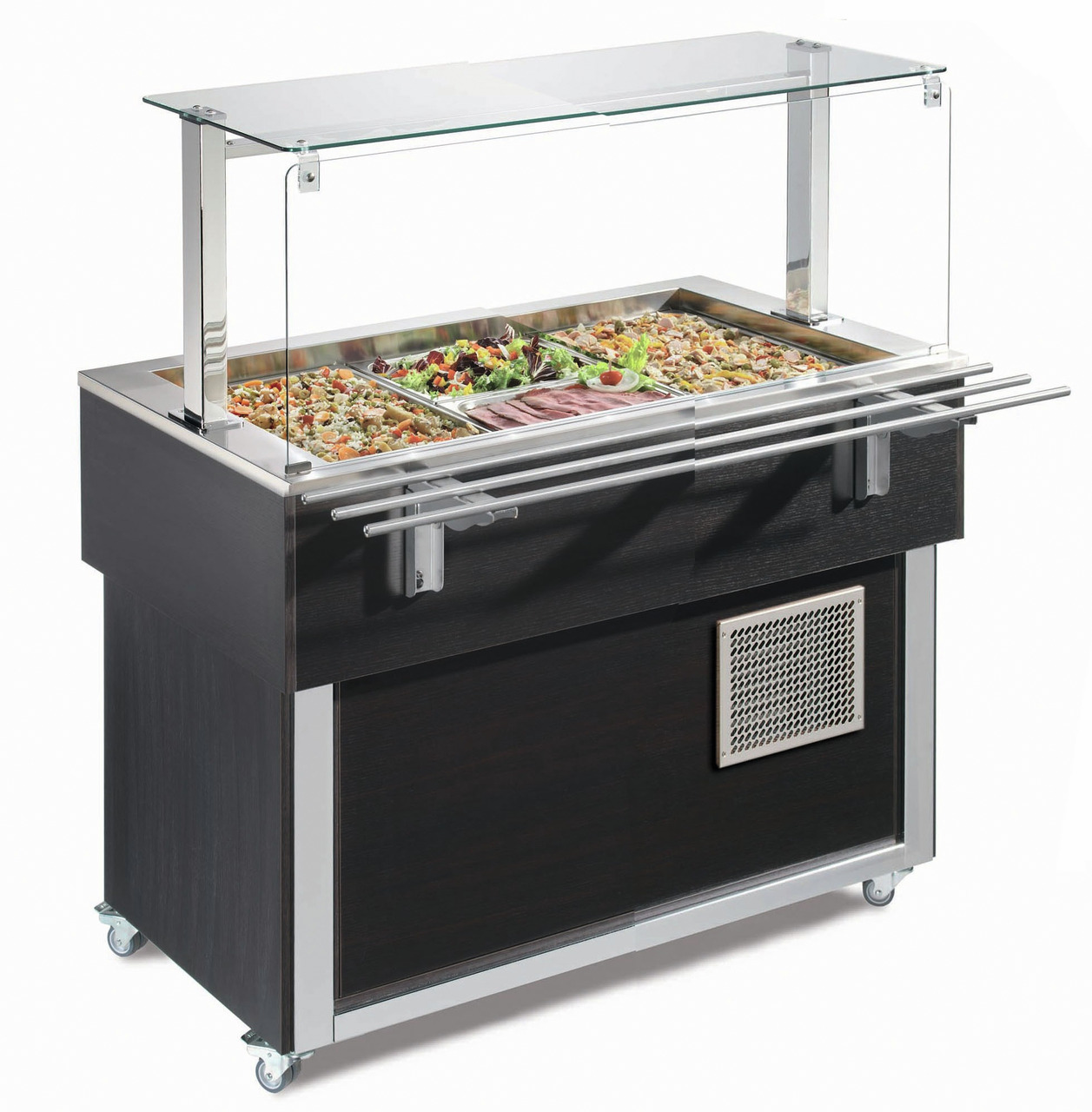 Ausgabe-Element gekühlte Wanne 1169 mm GN 3/1 Vollverkleidung Wenge