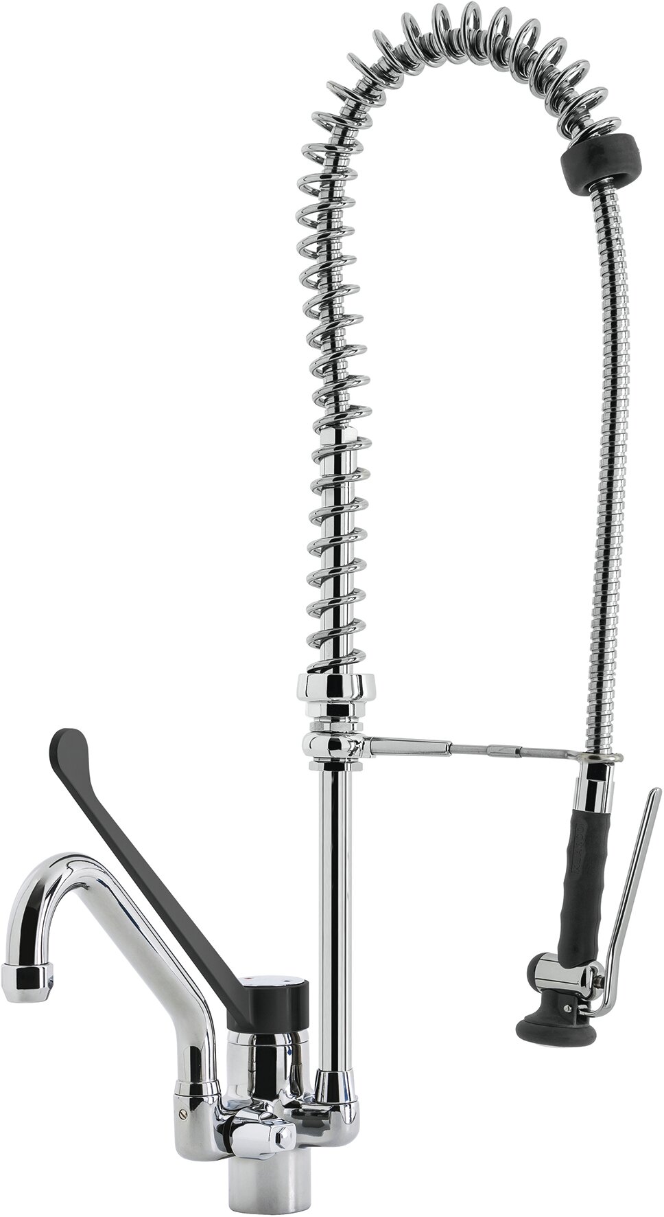 Geschirrbrause, Ellenbogen-Hebel, Schwenkhahn, Einlochmontage, H 800 mm