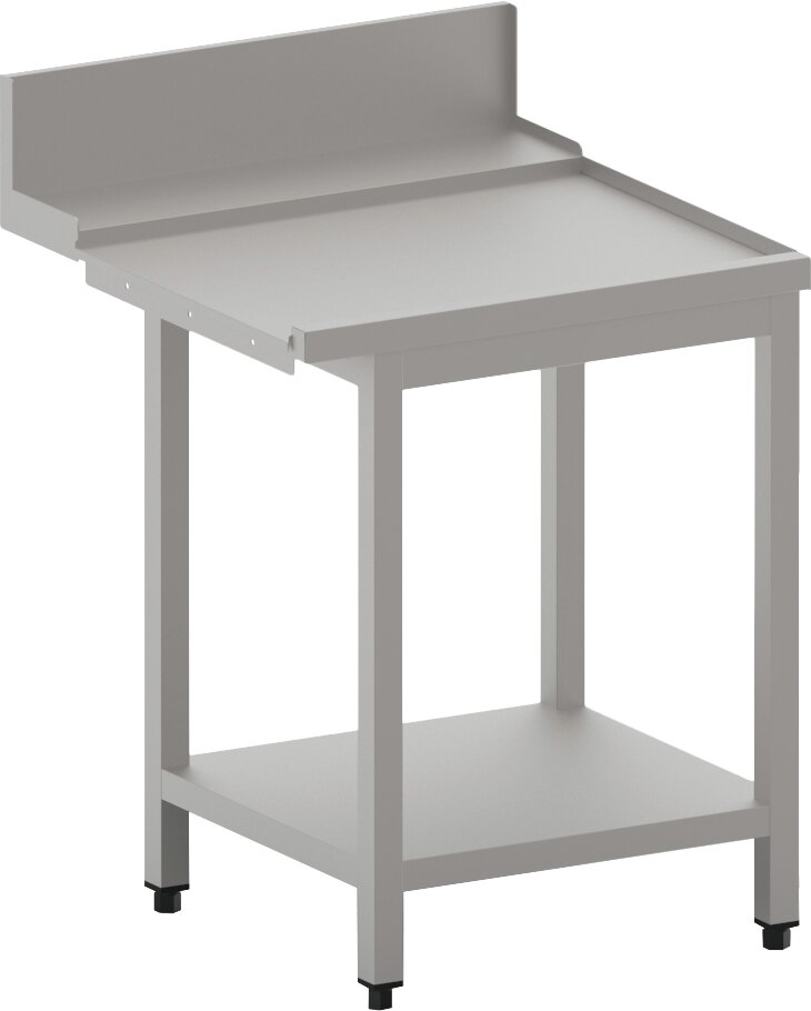 Ablauftisch rechts mit Ablagebord und Spritzblech, 1100 mm