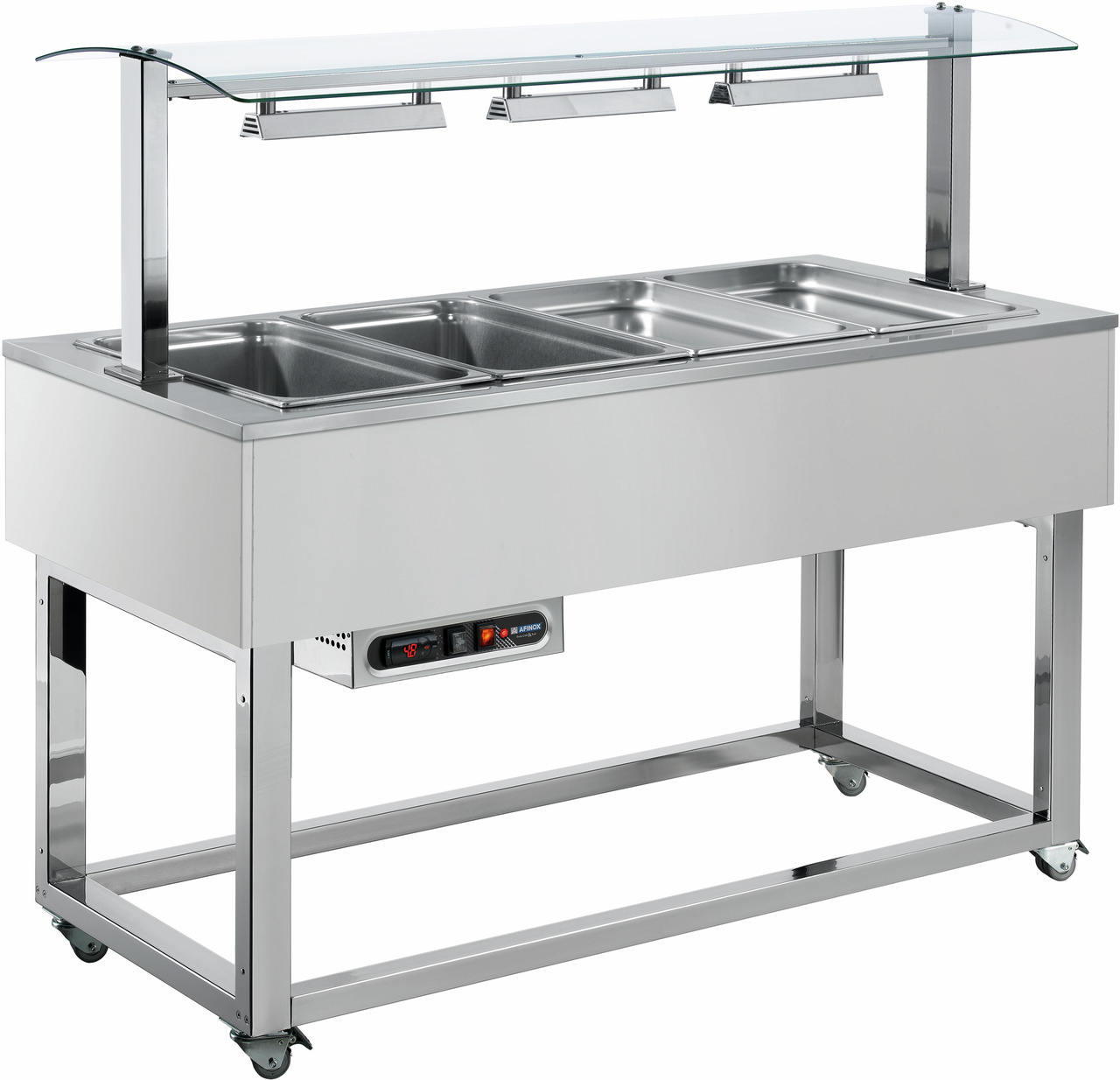 Ausgabe-Element Bain-Marie Wanne 2144 mm GN 6/1 Vollverkleidung Wenge
