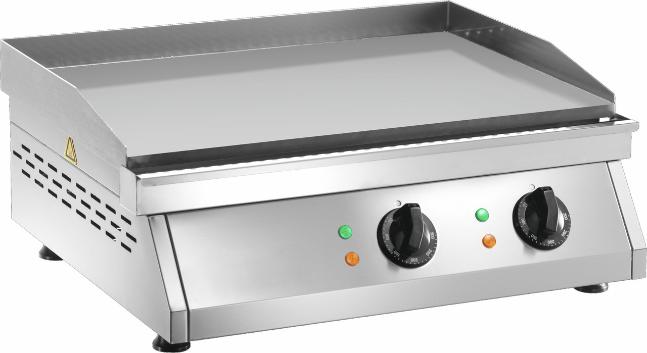 Elektro-Grillplatte glatt 2 Heizzonen 600 x 500 x 200 mm