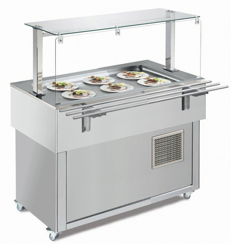 Ausgabe-Element gekühlte Platte 1494 mm GN 4/1 Vollverkleidung RAL/Edelstahl