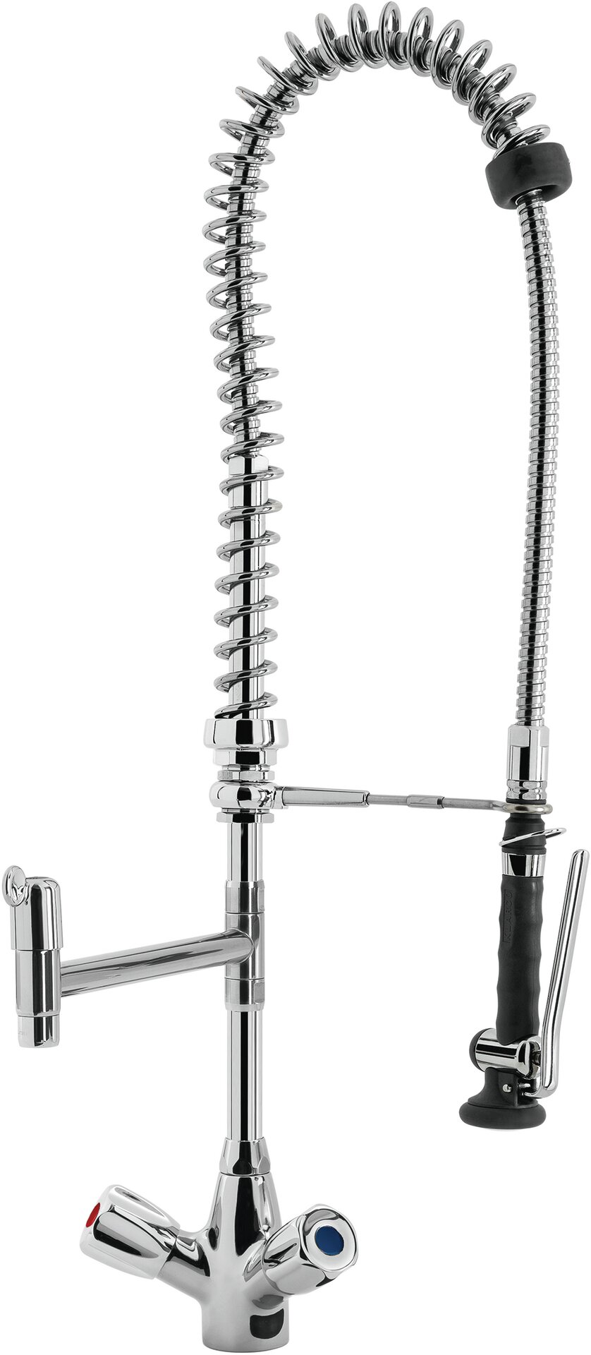 Einlocharmatur mit Zweigriffmischer H=800 mm Brausekopf schwarz