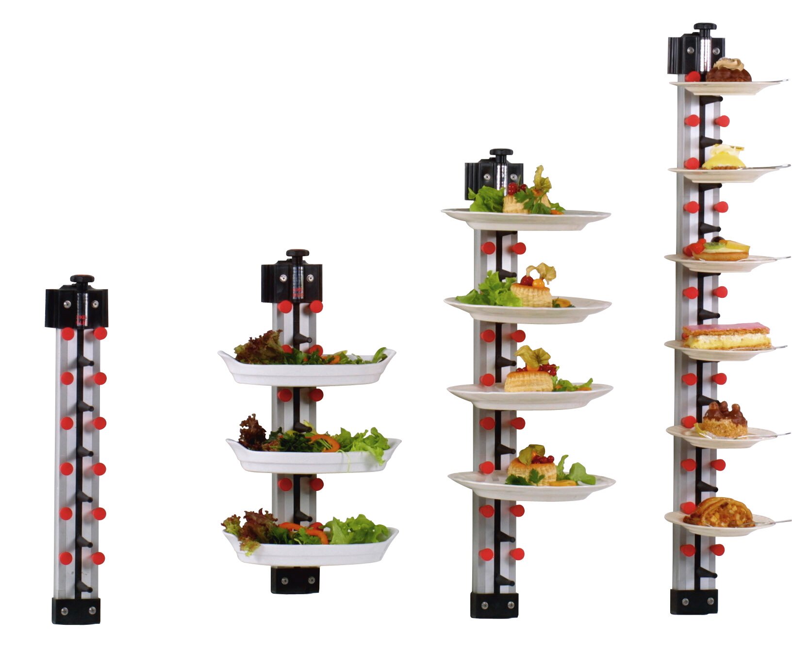 Tellerstapelsystem PLATE MATE, Wandmodell bis 9 Teller / H=770 mm