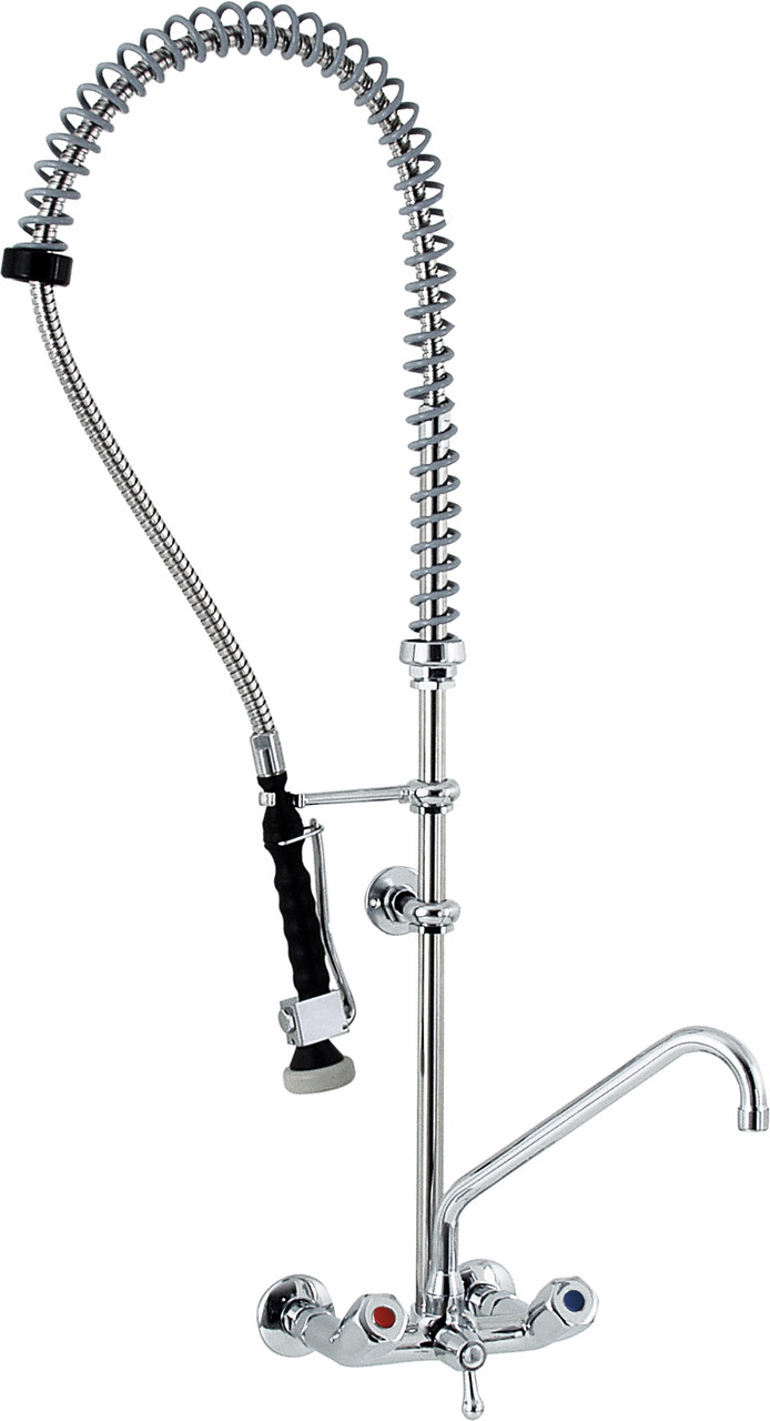 Geschirr-Waschbrause mit Schwenkhahn für Zweiloch-Wandmontage, H=1040 mm