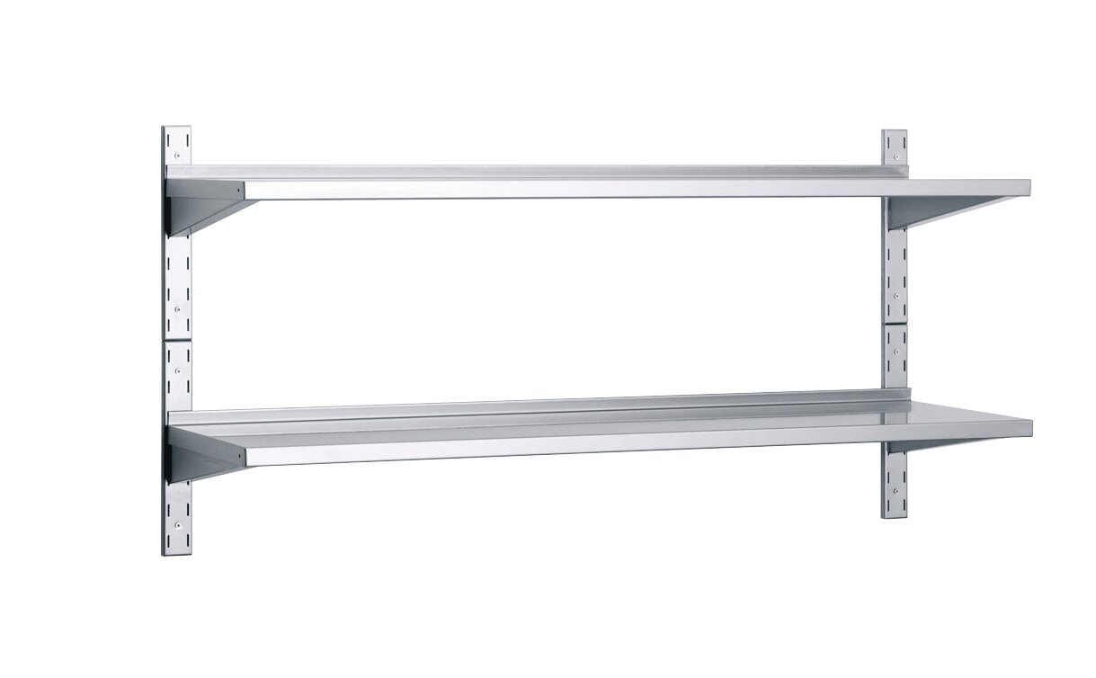 2 Wandborde mit Wandkonsolen mit 20 mm Aufkantung 1400 x 400 x 700 mm