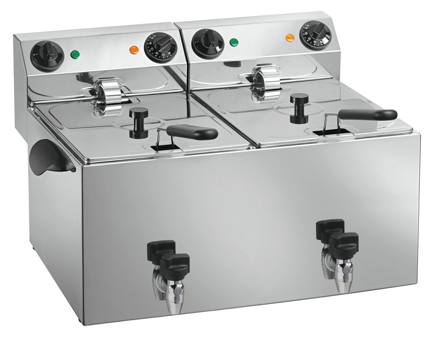 Elektro-Fritteuse 2 x 8 l mit Ablasshahn