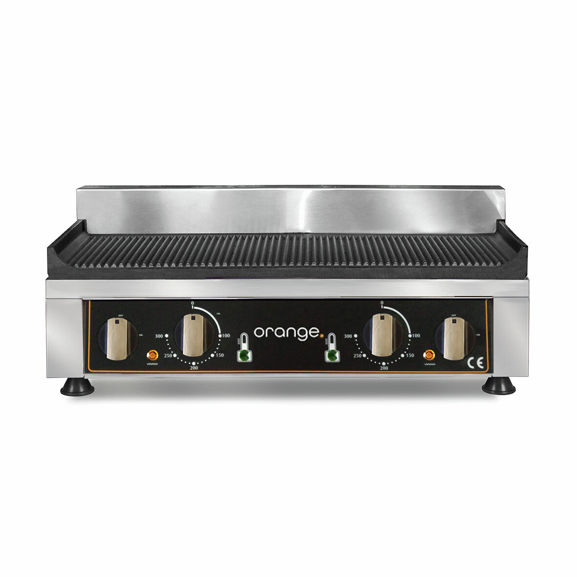 Grillplatte gerillt, mit 2 getrennt regelbaren Heizzonen