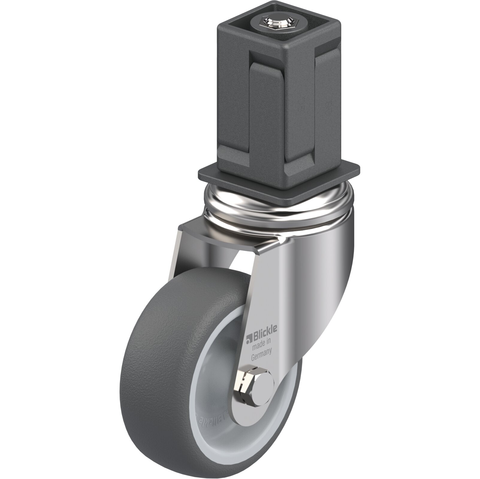 Rädersatz für Arbeitstische, 4 Stück, ø 80 mm, 2 mit Bremse, 2 ohne Bremse